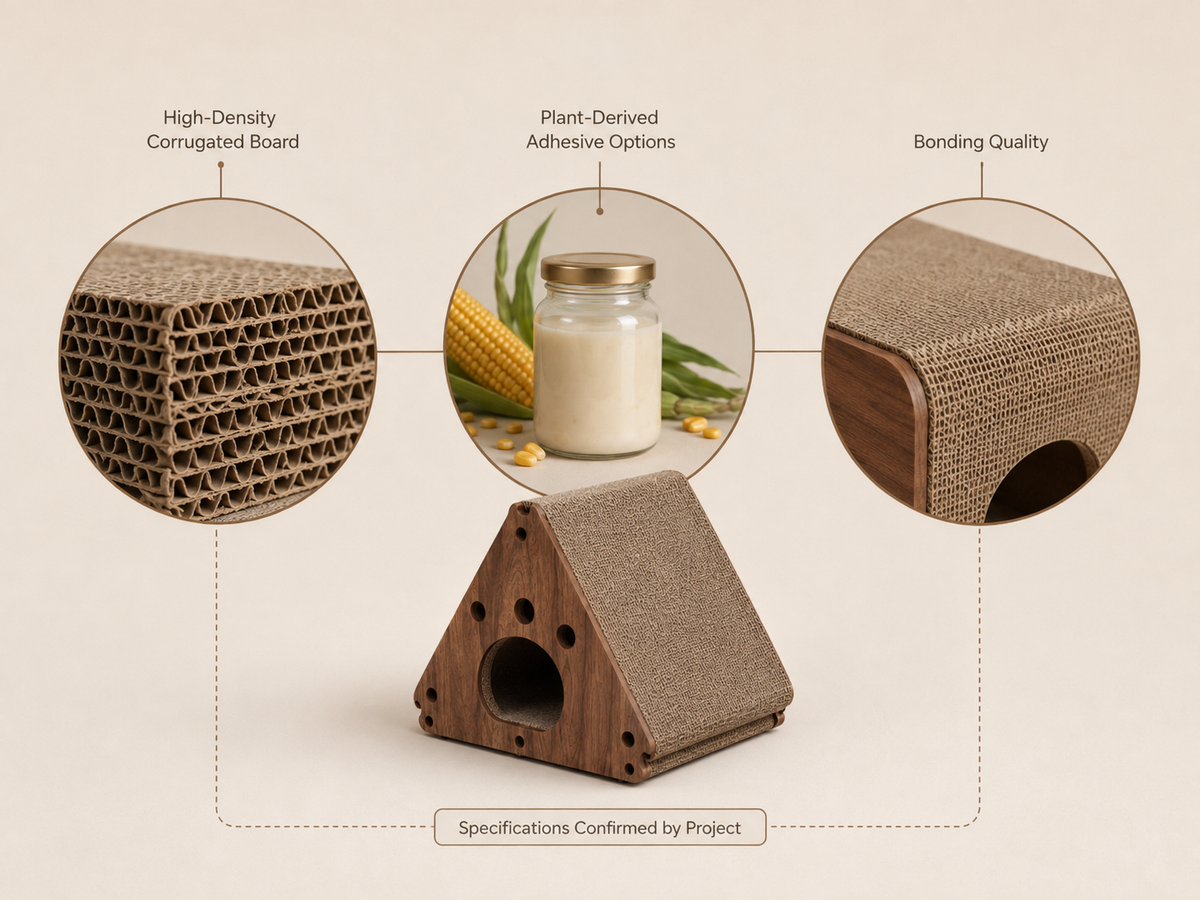 Corrugated material and adhesive quality detail