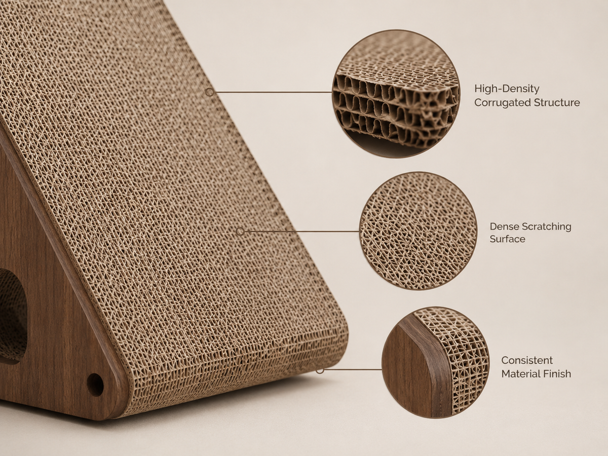 High-density corrugated material detail