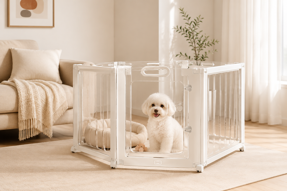 Modular panel considerations for custom acrylic pet playpen development