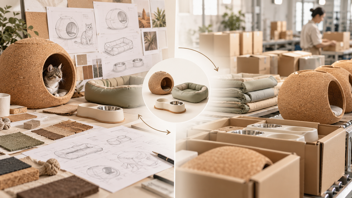 Pet product development workflow from concept and materials to manufacturing and packaging