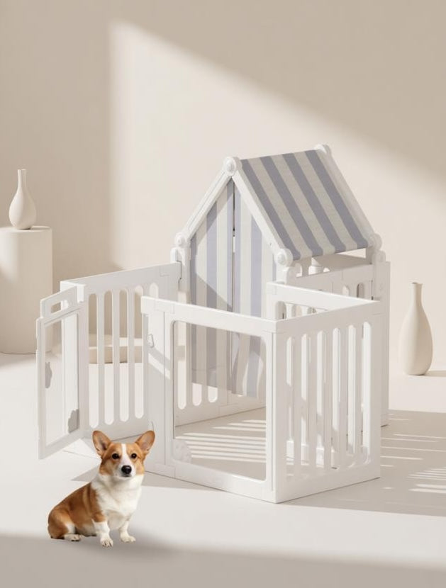 Percudi Luxury Crystal Acrylic Pet Playpen | Modern Indoor Dog Fence
