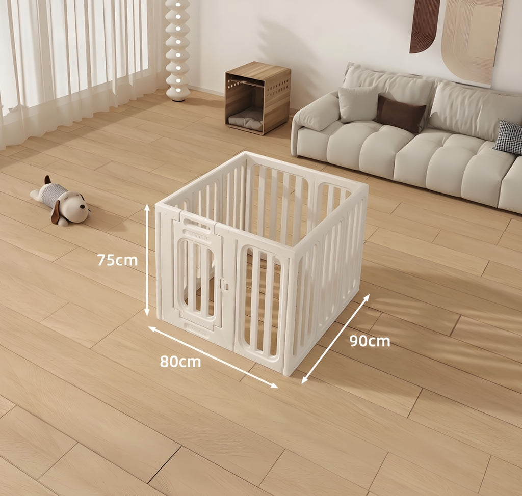 Modular Clear Acrylic Dog Playpen with Gate for Indoor Living