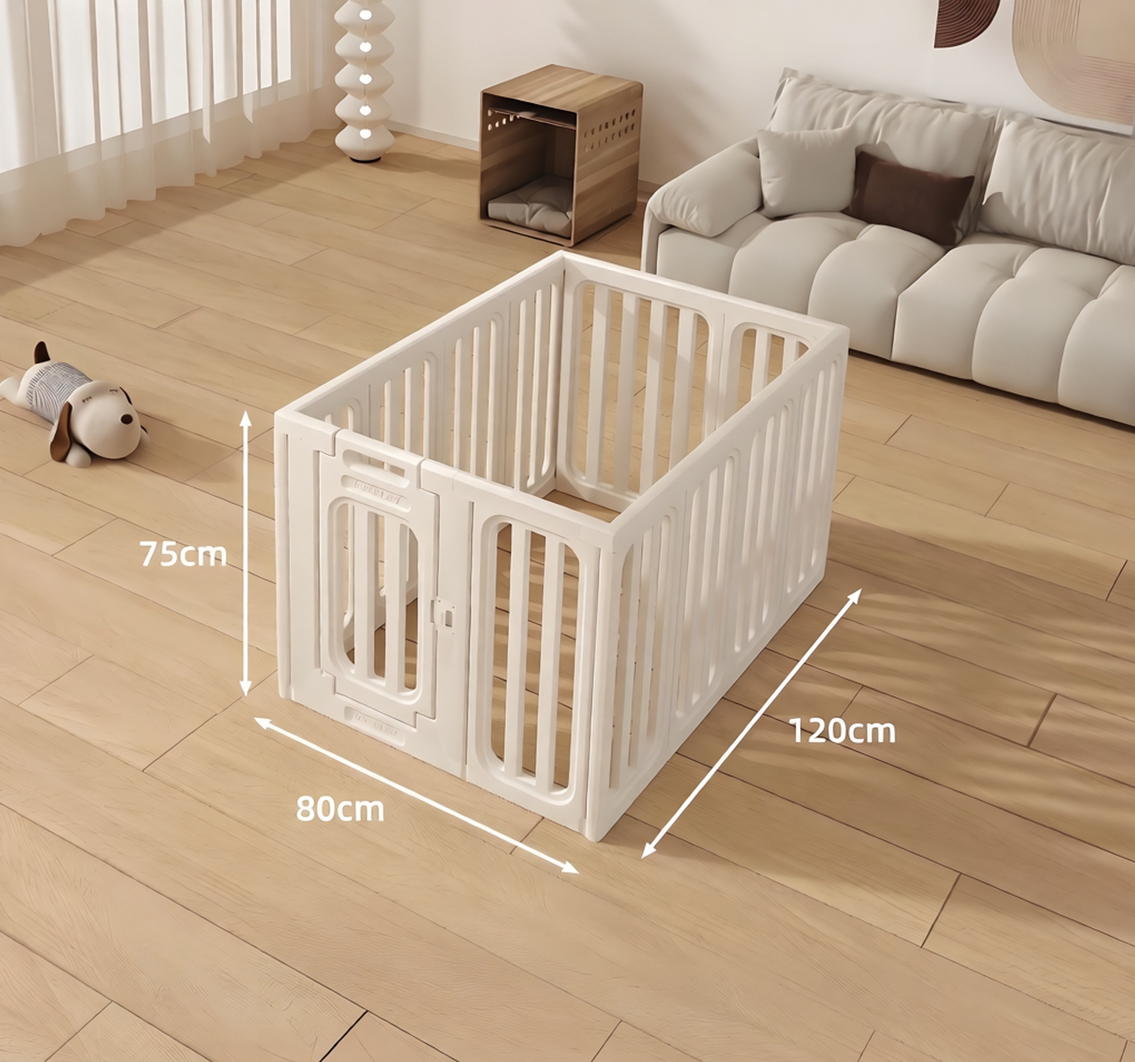 Modular Clear Acrylic Dog Playpen with Gate for Indoor Living