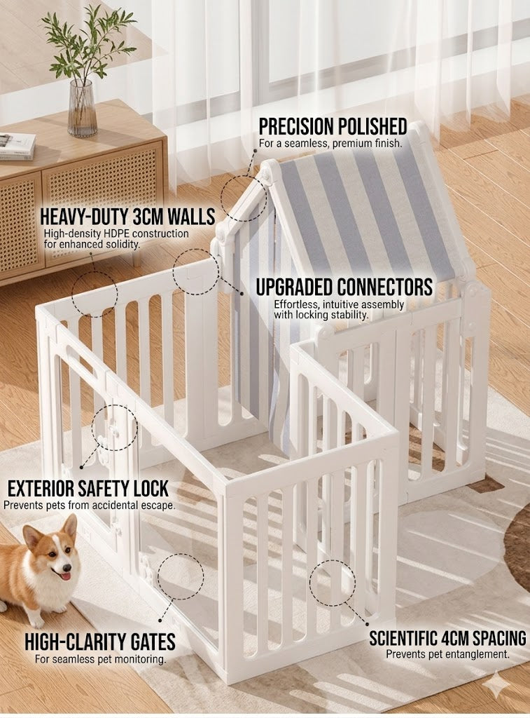 Percudi Luxury Crystal Acrylic Pet Playpen | Modern Indoor Dog Fence