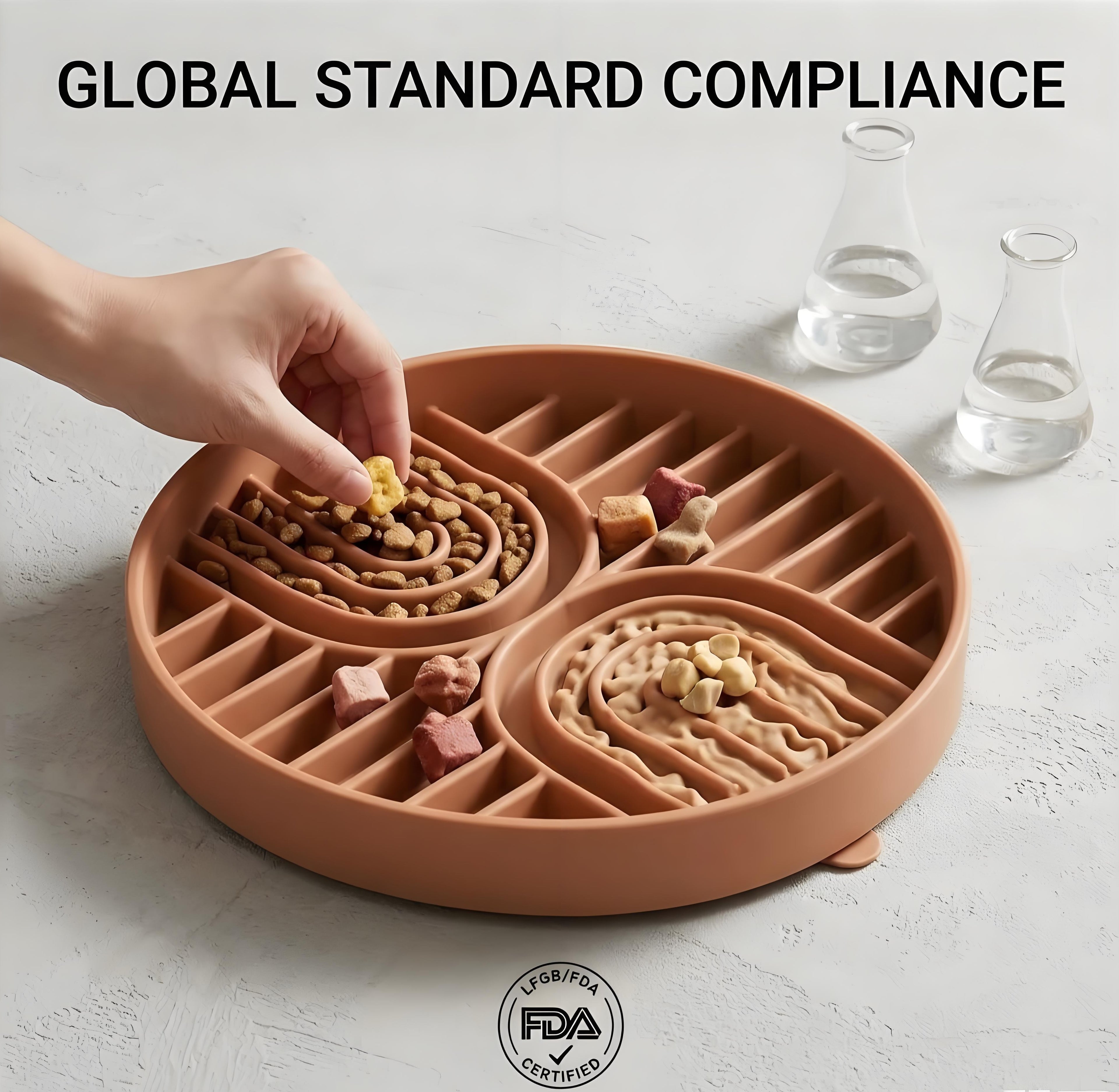 FDA and LFGB compliant non-toxic food-grade silicone dog slow feeder mat by Percudi supplier