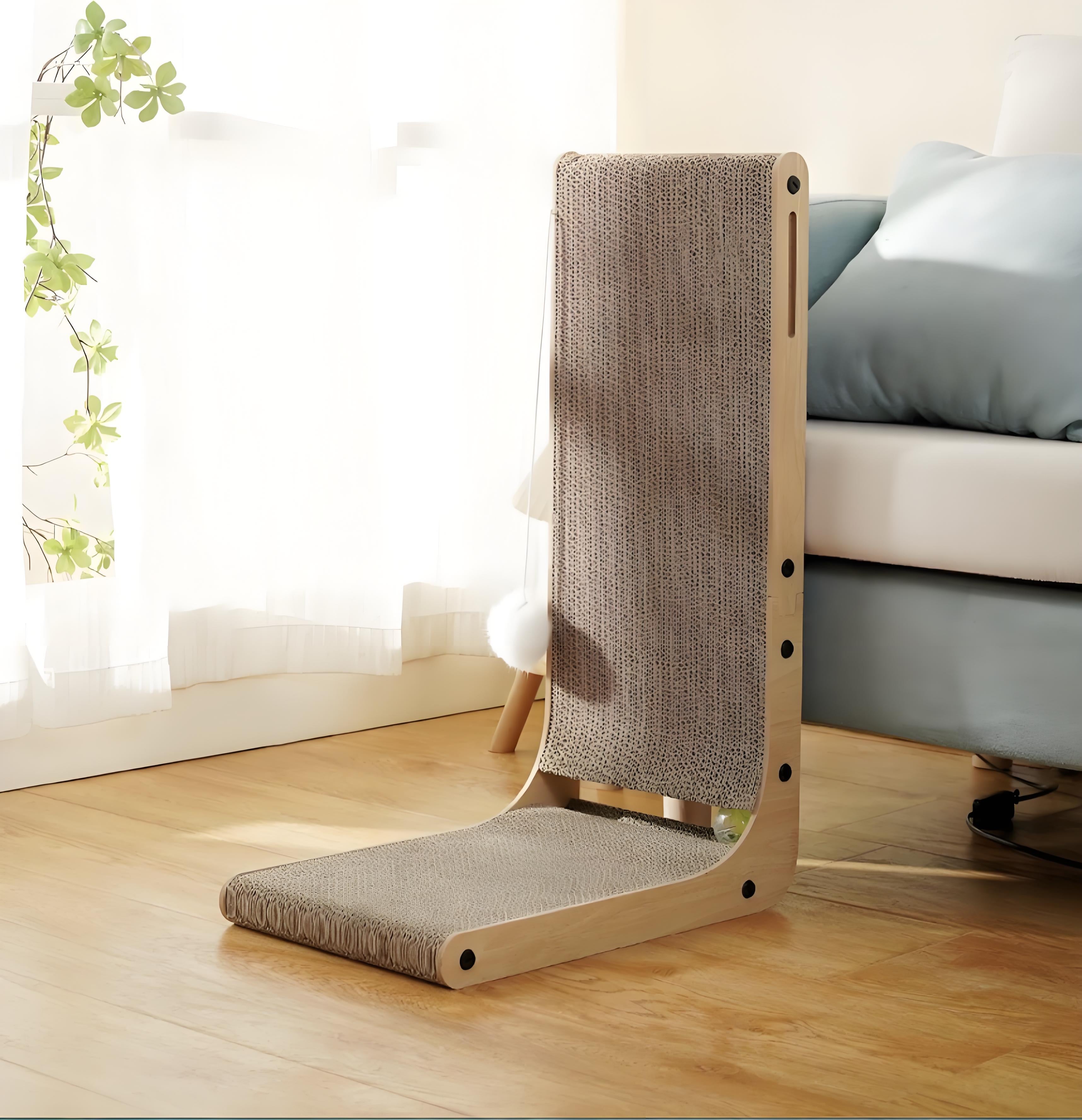 Minimalist L-Shaped Cat Scratcher & Lounge