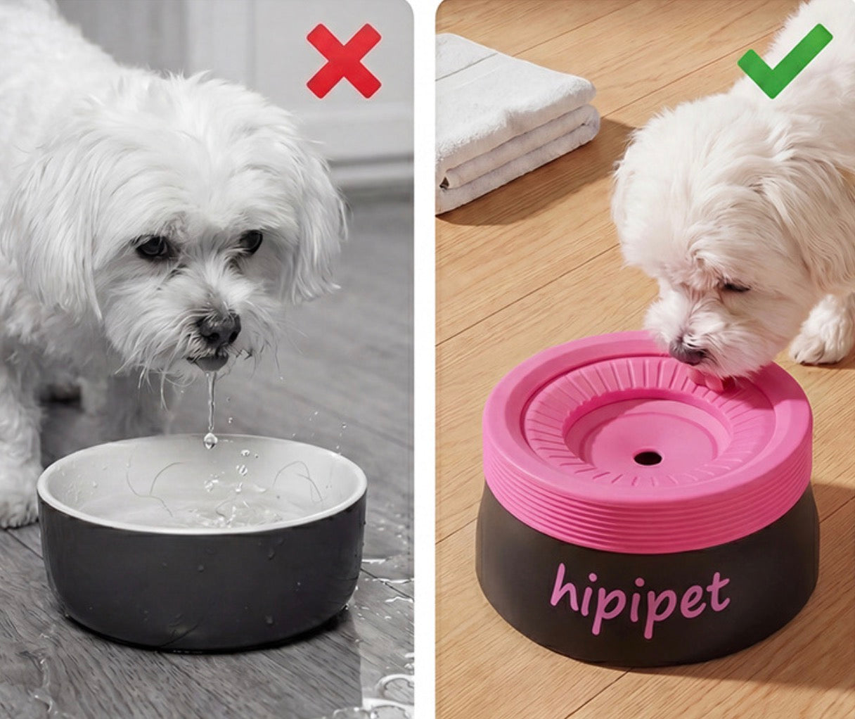 Splash-Free Floating Pet Water Bowl, Spill-Proof & Dust-Proof Food-Grade PP Dispenser