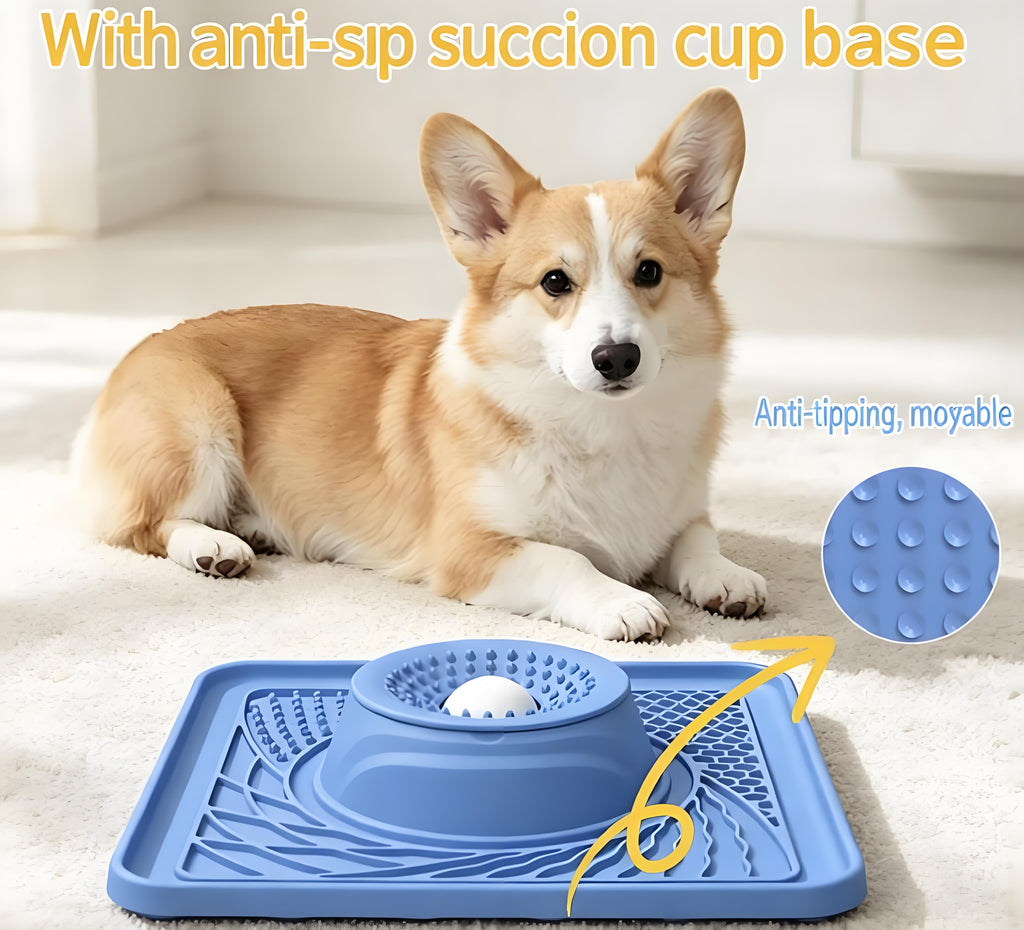 2-in-1 Suction Cup Slow Feeder Bowl