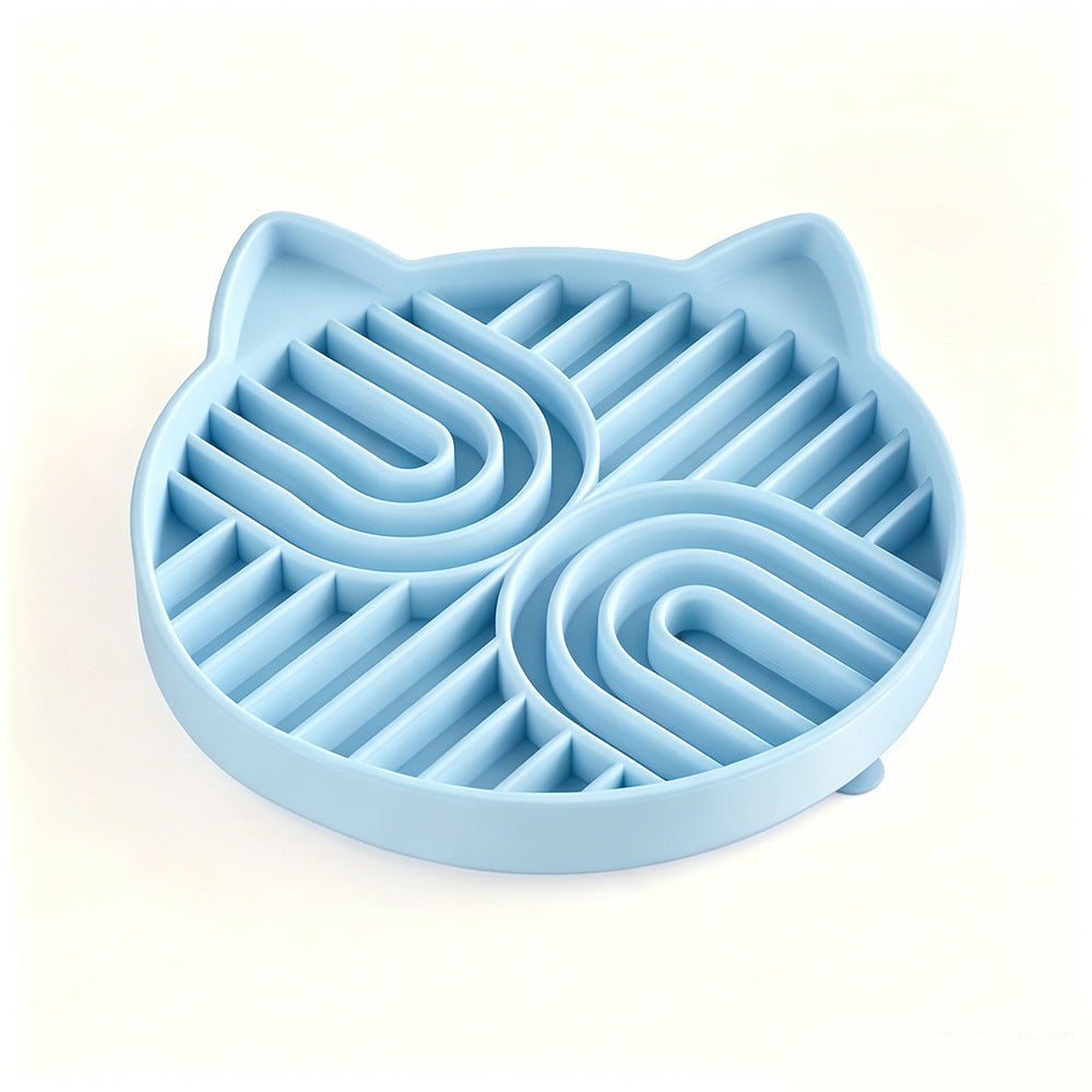 Custom color options for cat-shaped silicone slow feeder