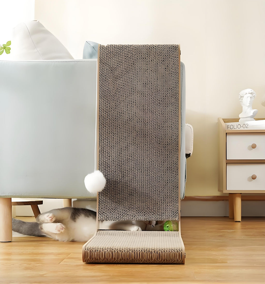 Minimalist L-Shaped Cat Scratcher & Lounge