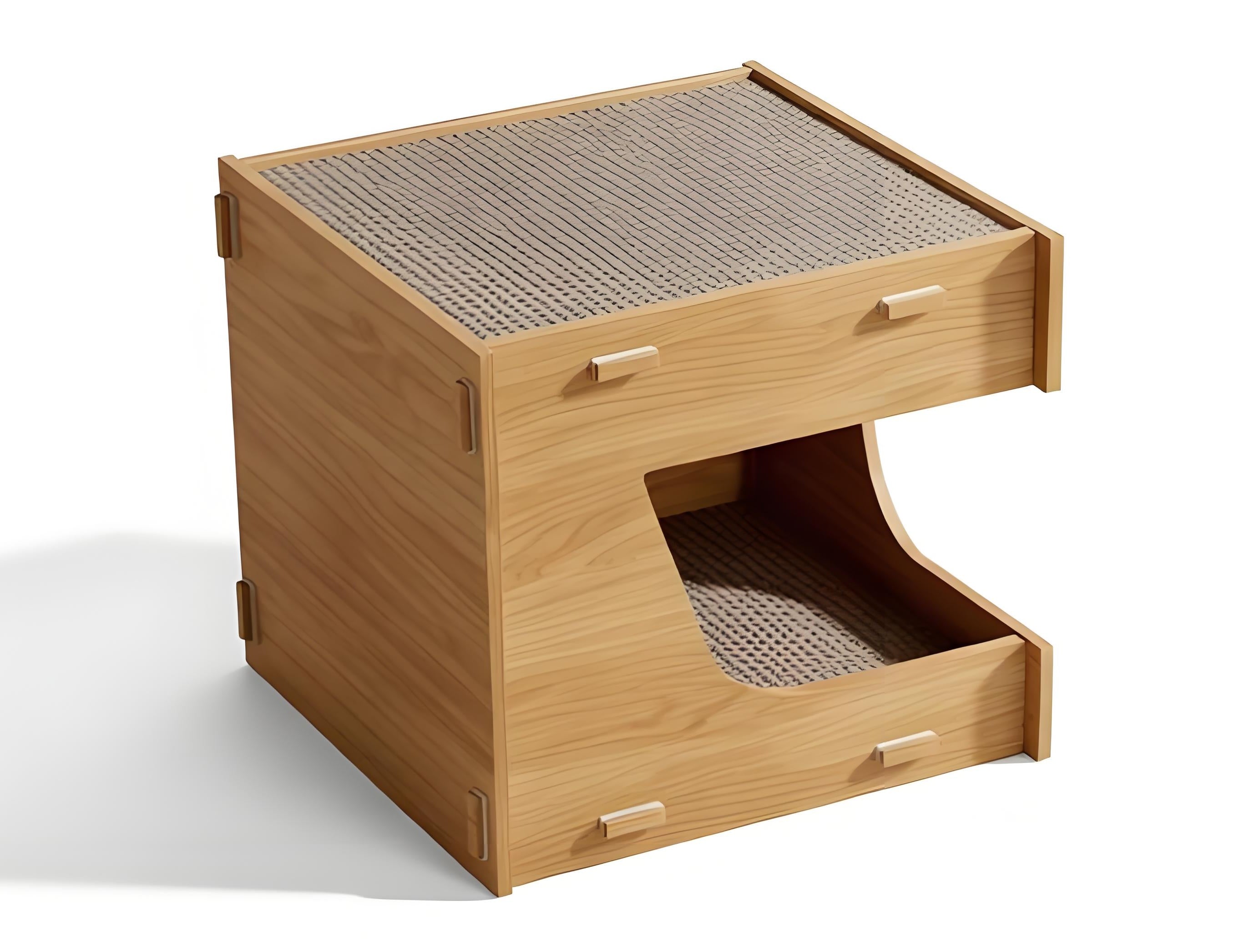 Oak Cabin Cat House & Scratcher