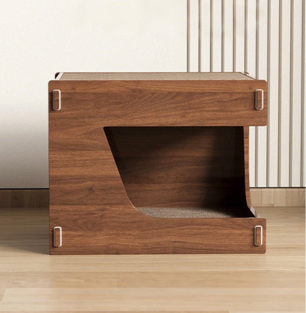 Oak Cabin Cat House & Scratcher