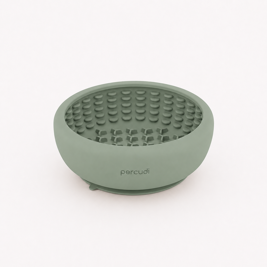 Strong suction base on silicone slow feeder bowl