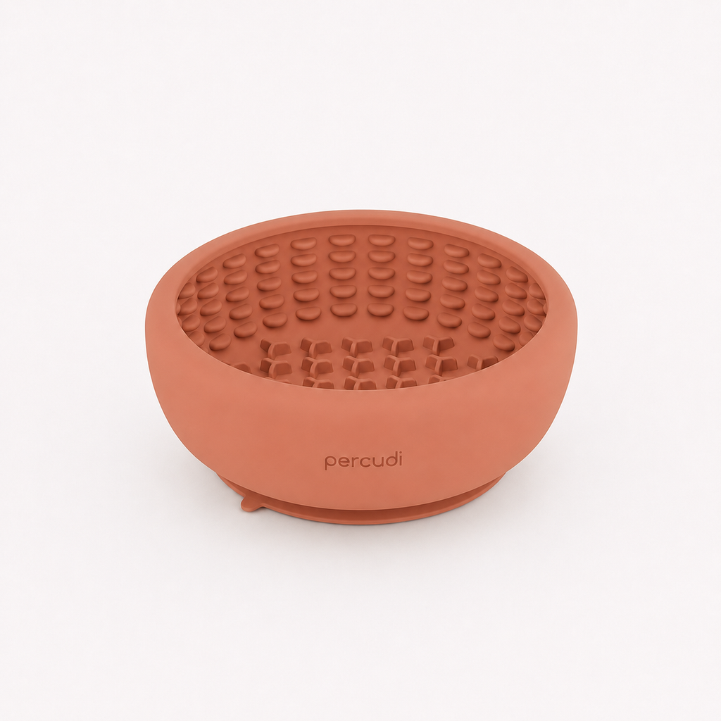 Large and small silicone slow feeder bowls for dogs and cats