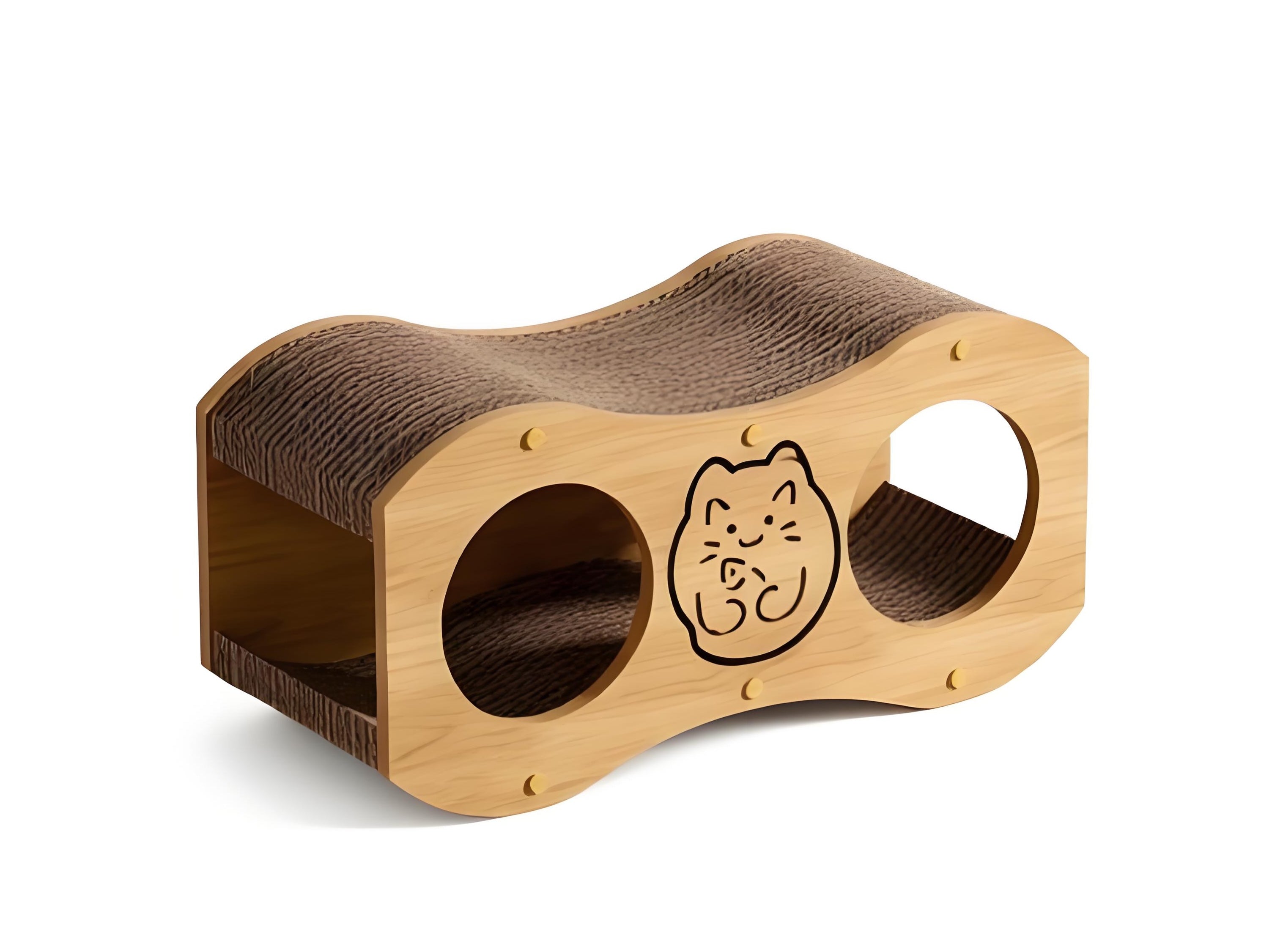 2-in-1 Cat Tunnel & Scratching Lounge