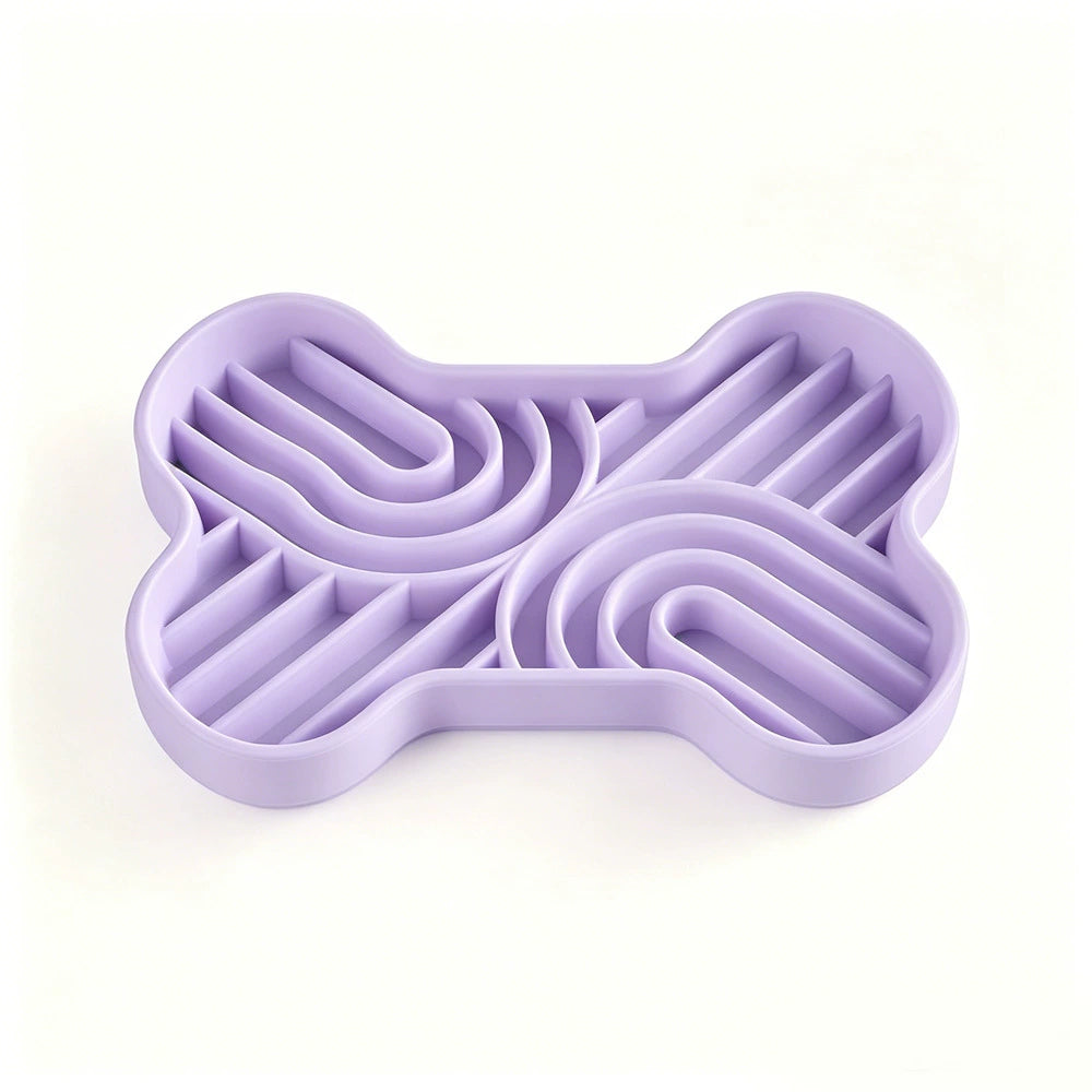 Custom color options for bone maze silicone slow feeder bowl
