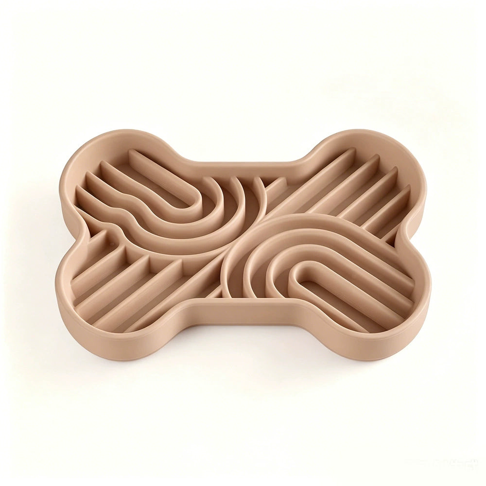 Custom color options for bone maze silicone slow feeder bowl