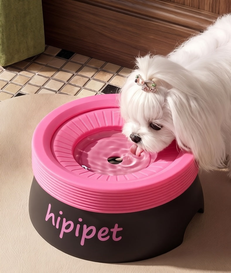 Anti-Spill Pet Water Bowl with Floating Disk (Keeps Mouths Dry)