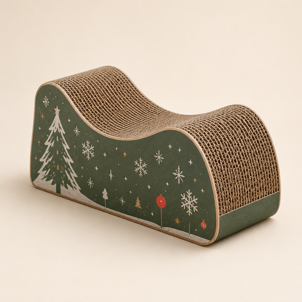 Holiday Christmas Corrugated Cat Scratcher