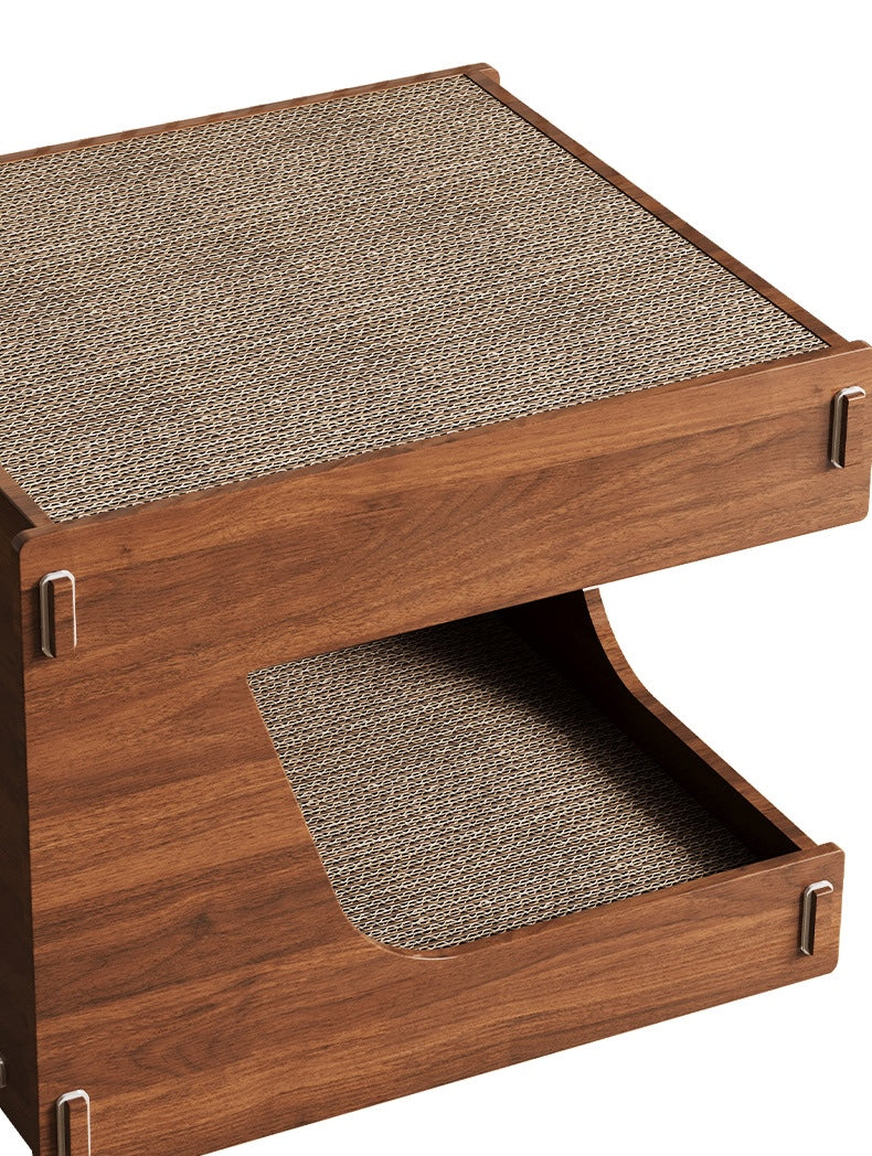 Oak Cabin Cat House & Scratcher