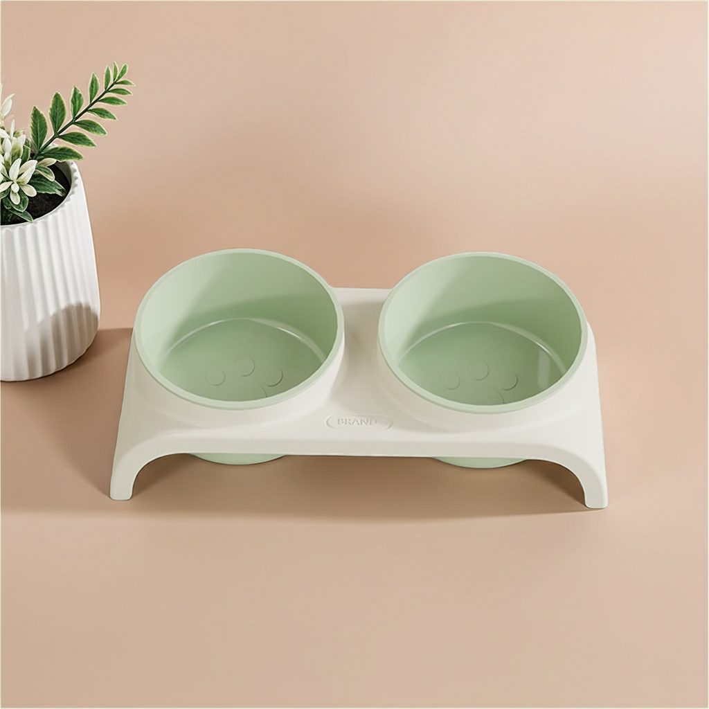 Double Pet Bowl – Eco-friendly PP Food & Water Feeder （Basic Version）