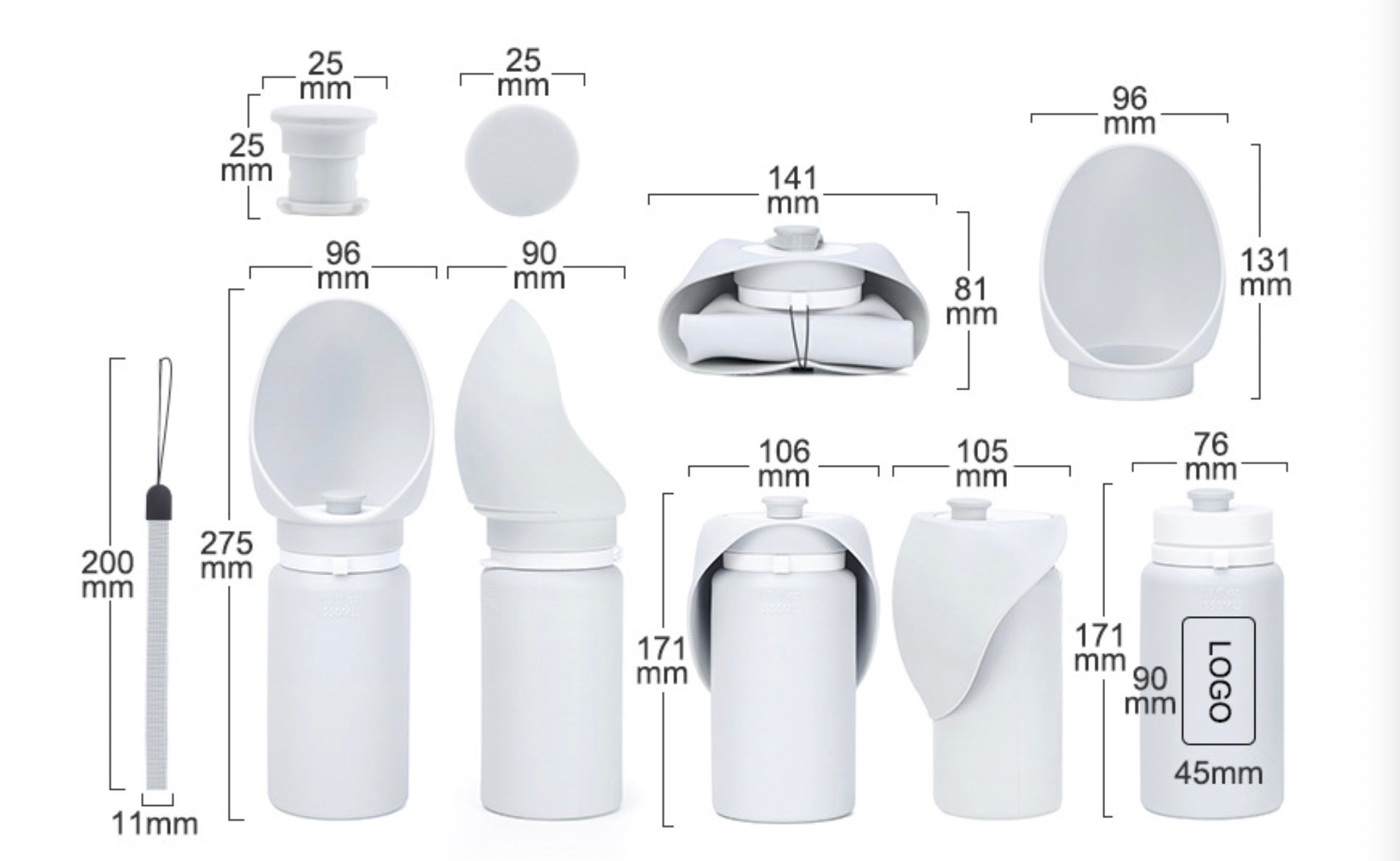 Collapsible Silicone Pet Travel Bottle
