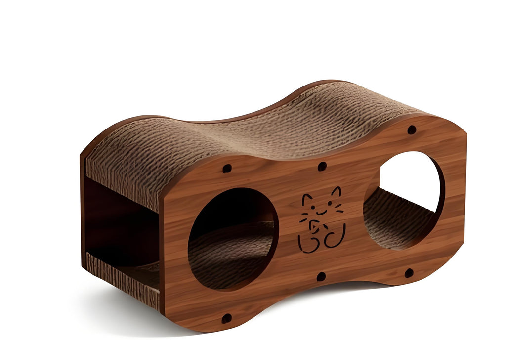 2-in-1 Cat Tunnel & Scratching Lounge