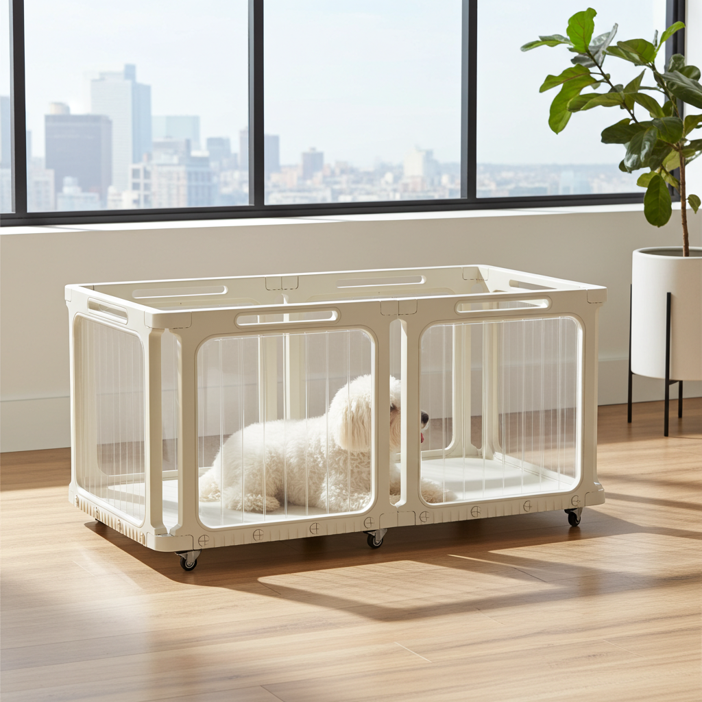 Rolling Clear Dog Fence with Wheels