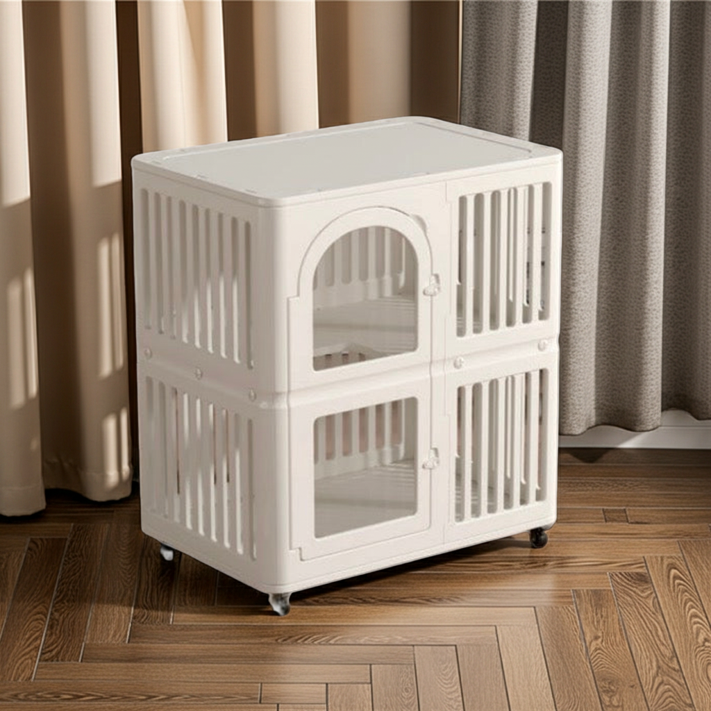 Minimalist Premium Single-Tier Pet Crate | Luxury Acrylic & HDPE Eco-Cage
