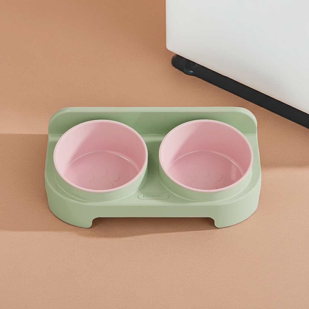 Double Pet Bowl – Eco-friendly PP Food & Water Feeder （Essential Series）