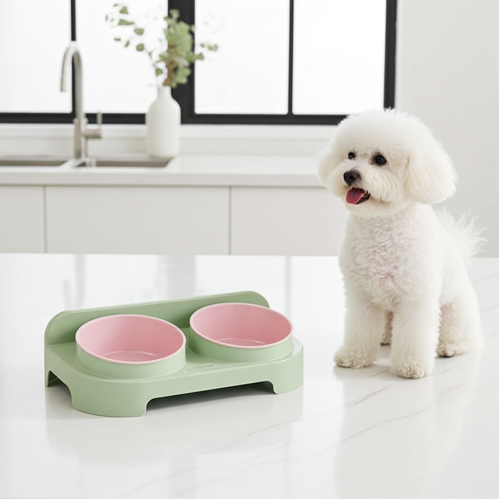 Double Pet Bowl – Eco-friendly PP Food & Water Feeder （Essential Series）