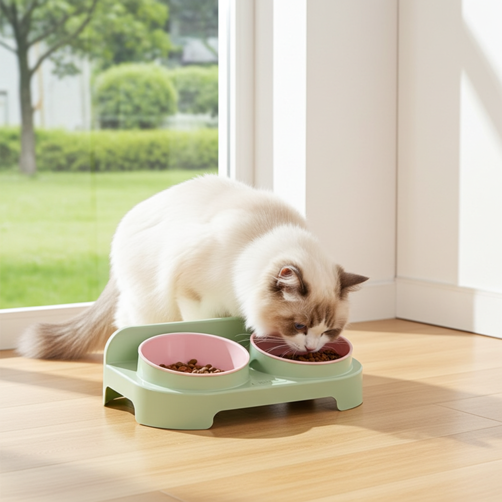 Double Pet Bowl – Eco-friendly PP Food & Water Feeder （Essential Series）