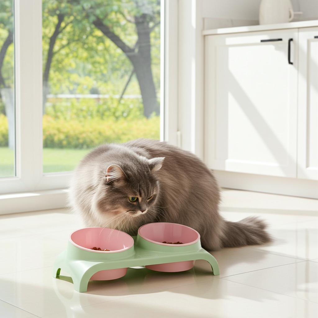 Double Pet Bowl – Eco-friendly PP Food & Water Feeder （Basic Version）