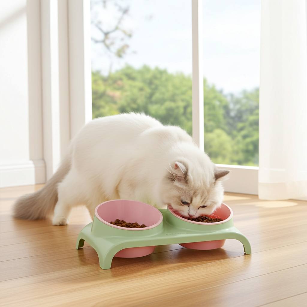Double Pet Bowl – Eco-friendly PP Food & Water Feeder （Basic Version）