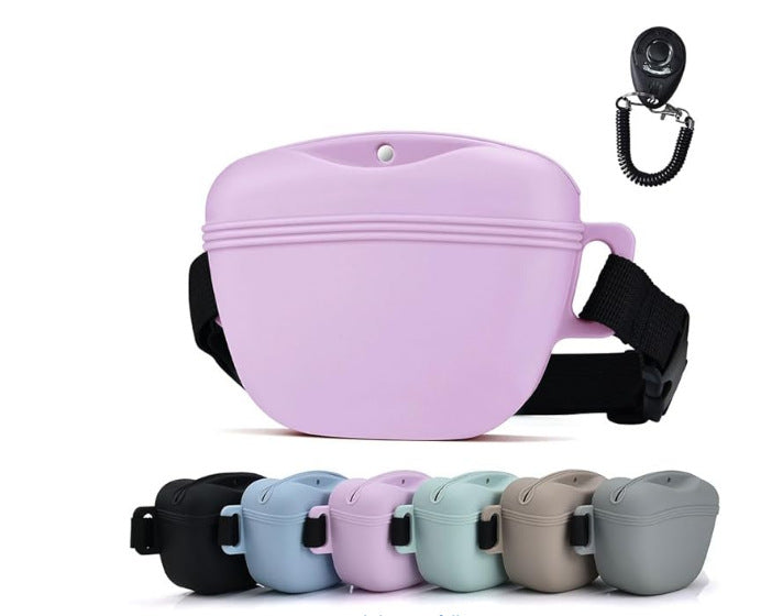 Magnetic Silicone Pet Treat Pouch with Waist Belt