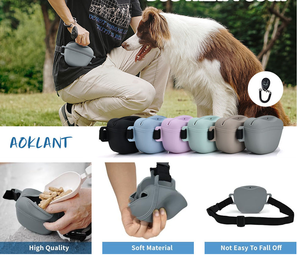 Magnetic Silicone Pet Treat Pouch with Waist Belt