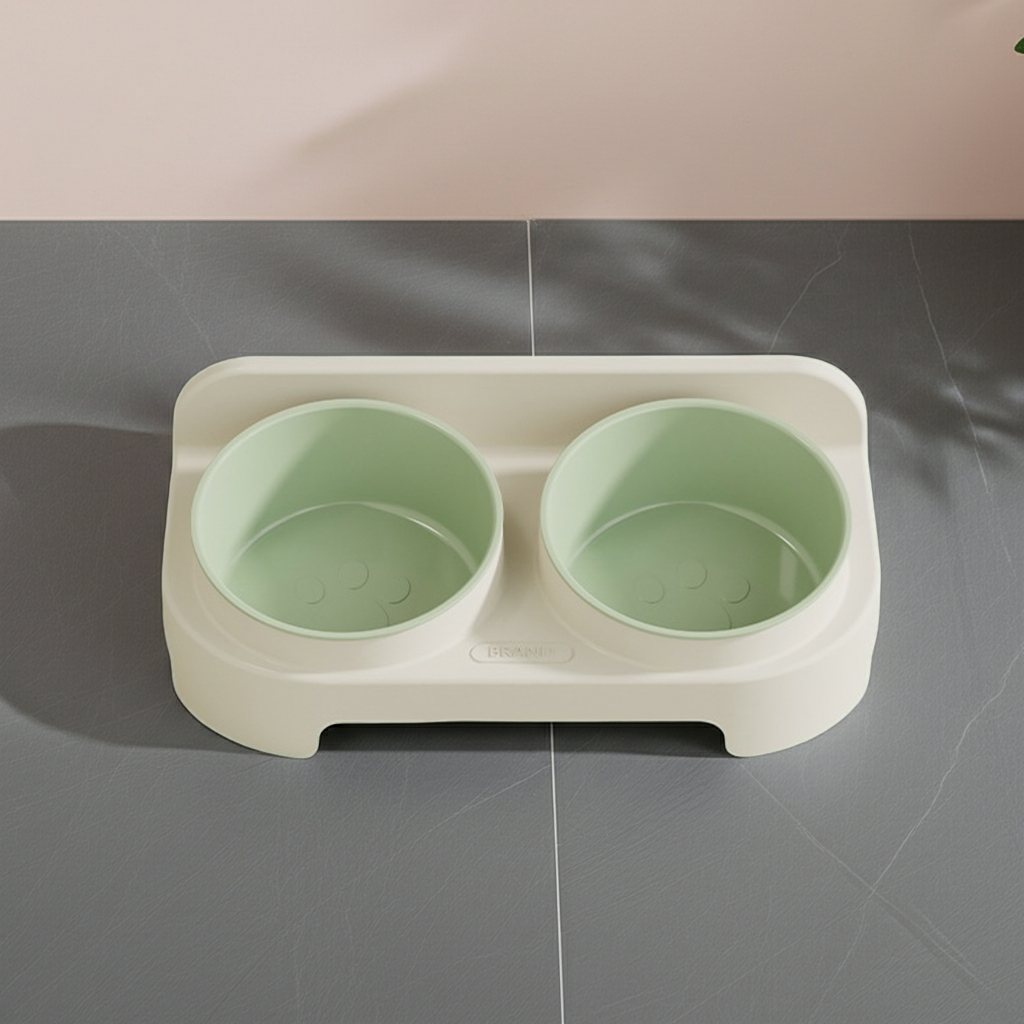 Double Pet Bowl – Eco-friendly PP Food & Water Feeder （Essential Series）