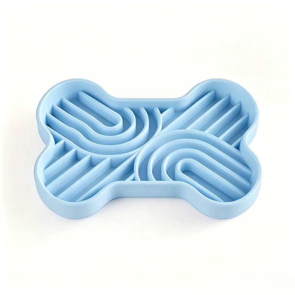 Custom color options for bone maze silicone slow feeder bowl