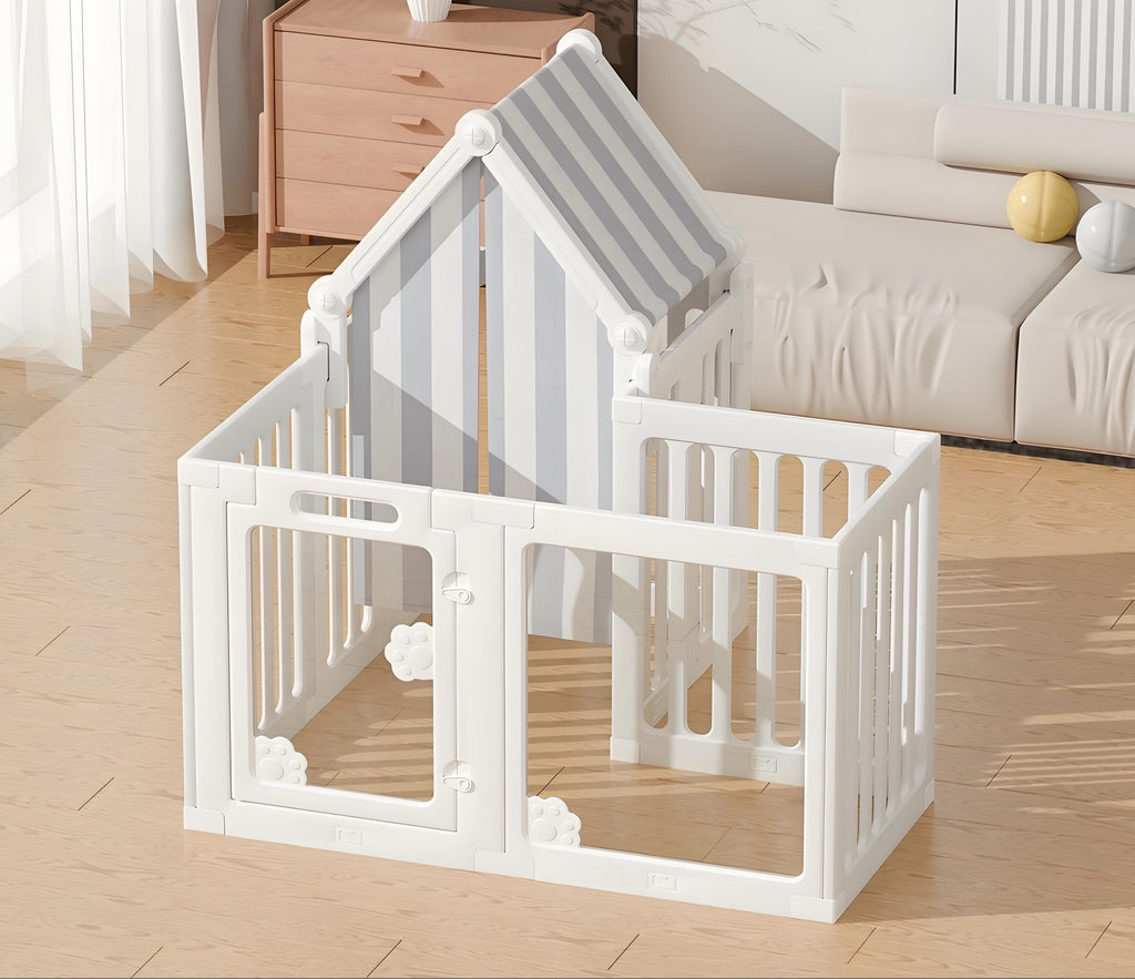Percudi Luxury Crystal Acrylic Pet Playpen | Modern Indoor Dog Fence
