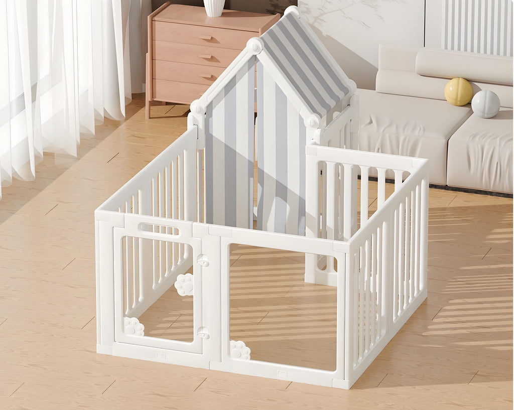 Percudi Luxury Crystal Acrylic Pet Playpen | Modern Indoor Dog Fence