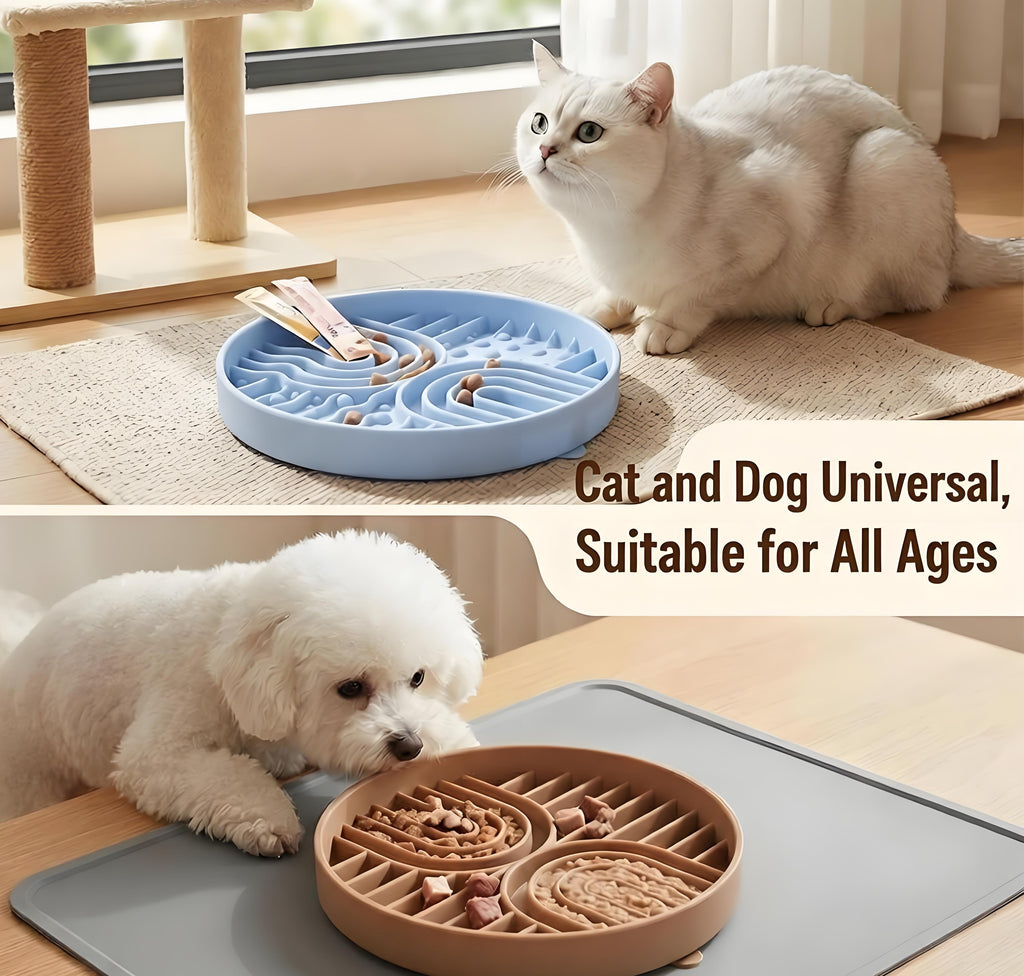 Anti-Choking Silicone Slow Feeder Bowl for Dogs & Cats