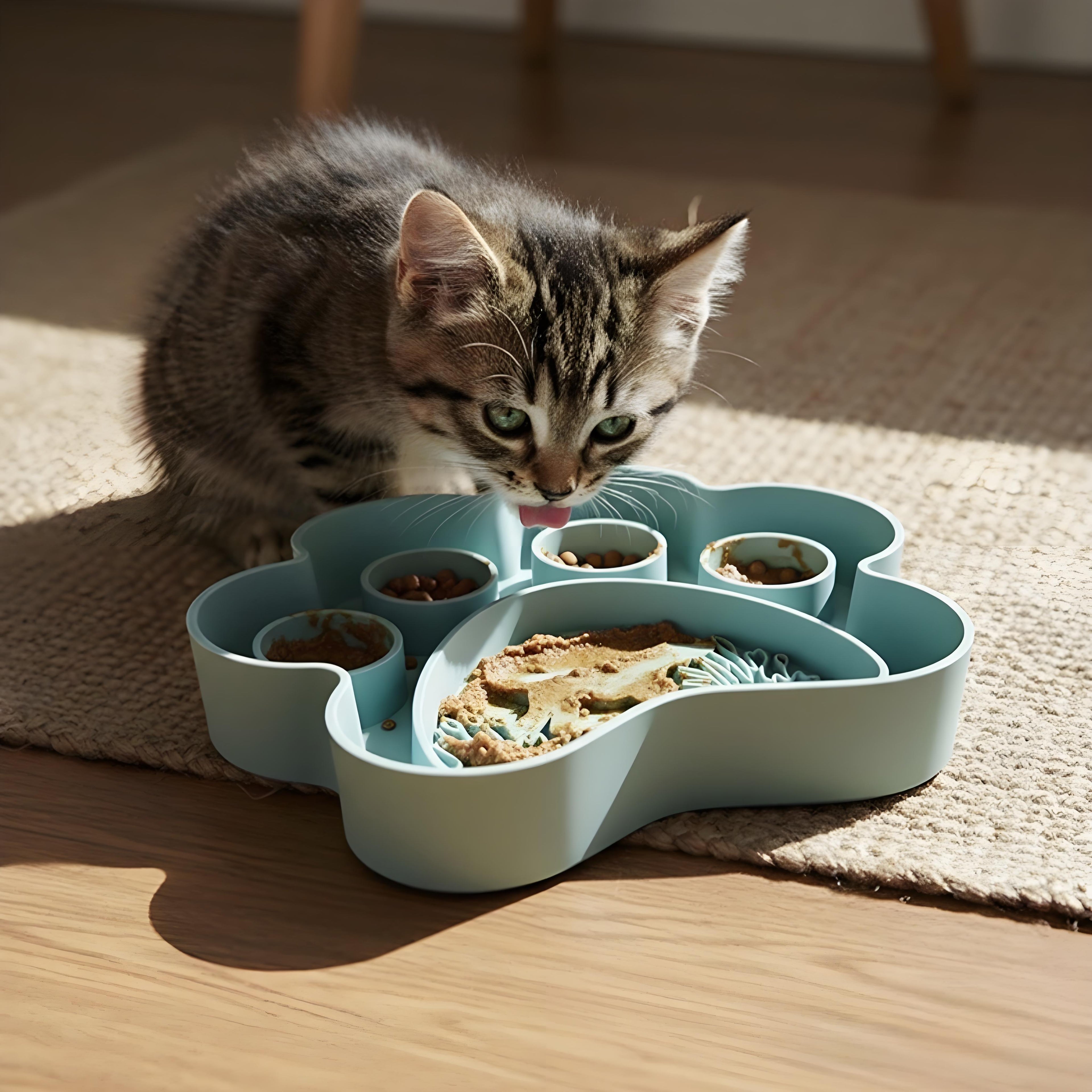 Food-Grade Silicone Multi-Compartment Pet Slow Feeder