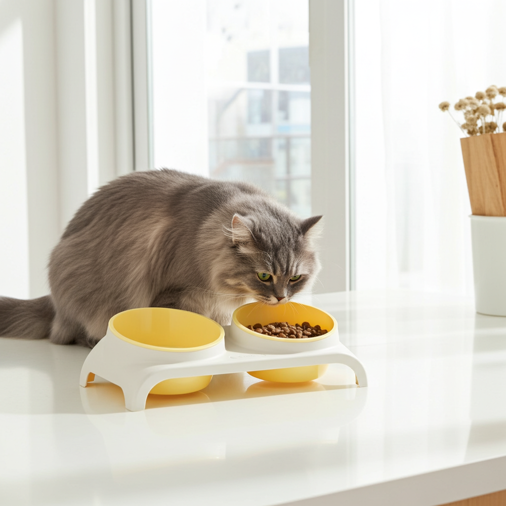 Double Pet Bowl – Eco-friendly PP Food & Water Feeder （Basic Version）