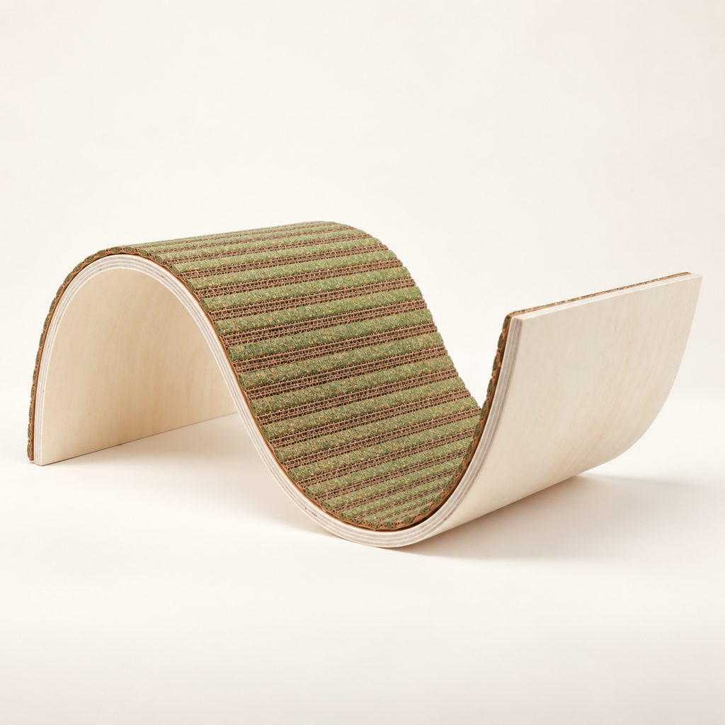 S-Shaped Replaceable Corrugated Cat Scratcher & Lounger