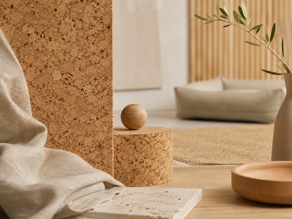 Natural cork cat furniture with a calm home-friendly material direction