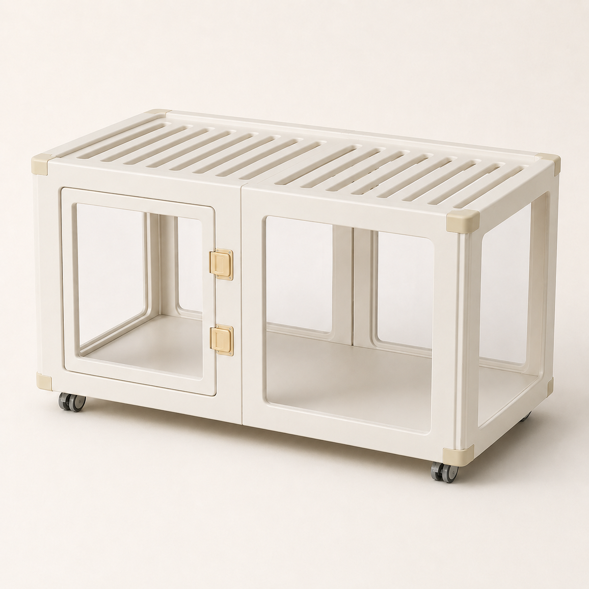 Percudi mobile pet playpen with removable top cover