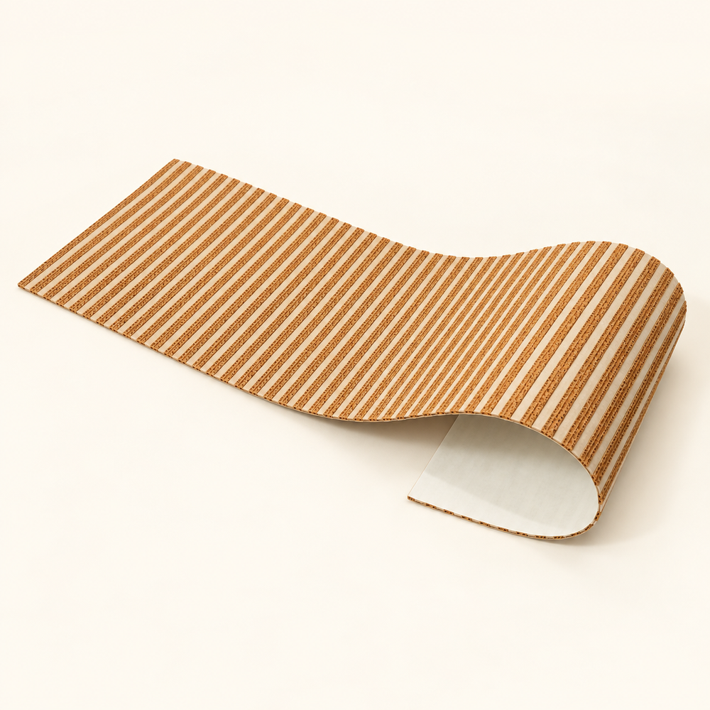 Peel-and-stick replaceable corrugated scratch mat for cat furniture, small size