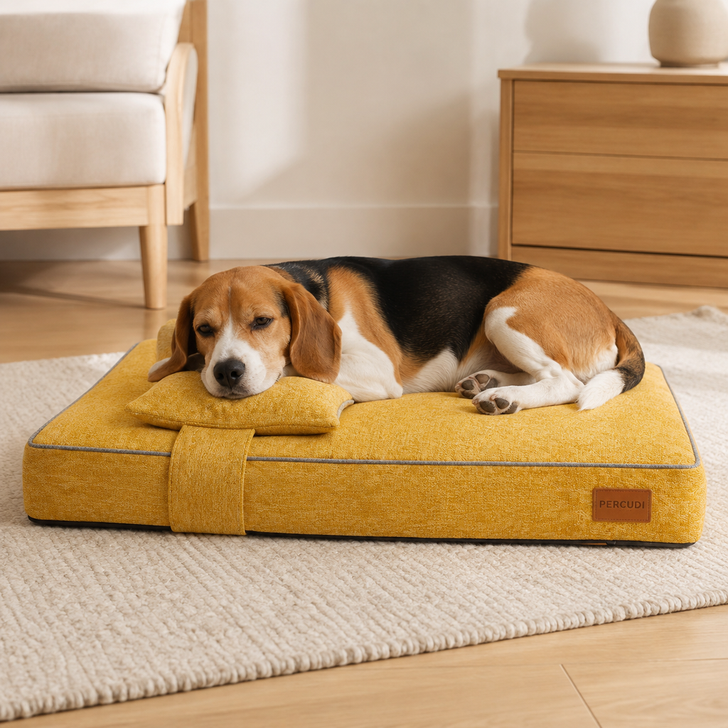 Air-Fiber Pet Mattress with Support Pillow