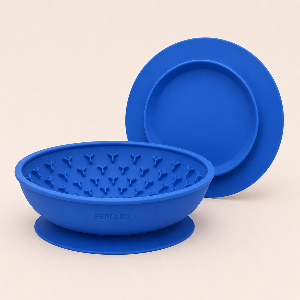 Silicone lick bowl detail showing raised texture and broad suction base