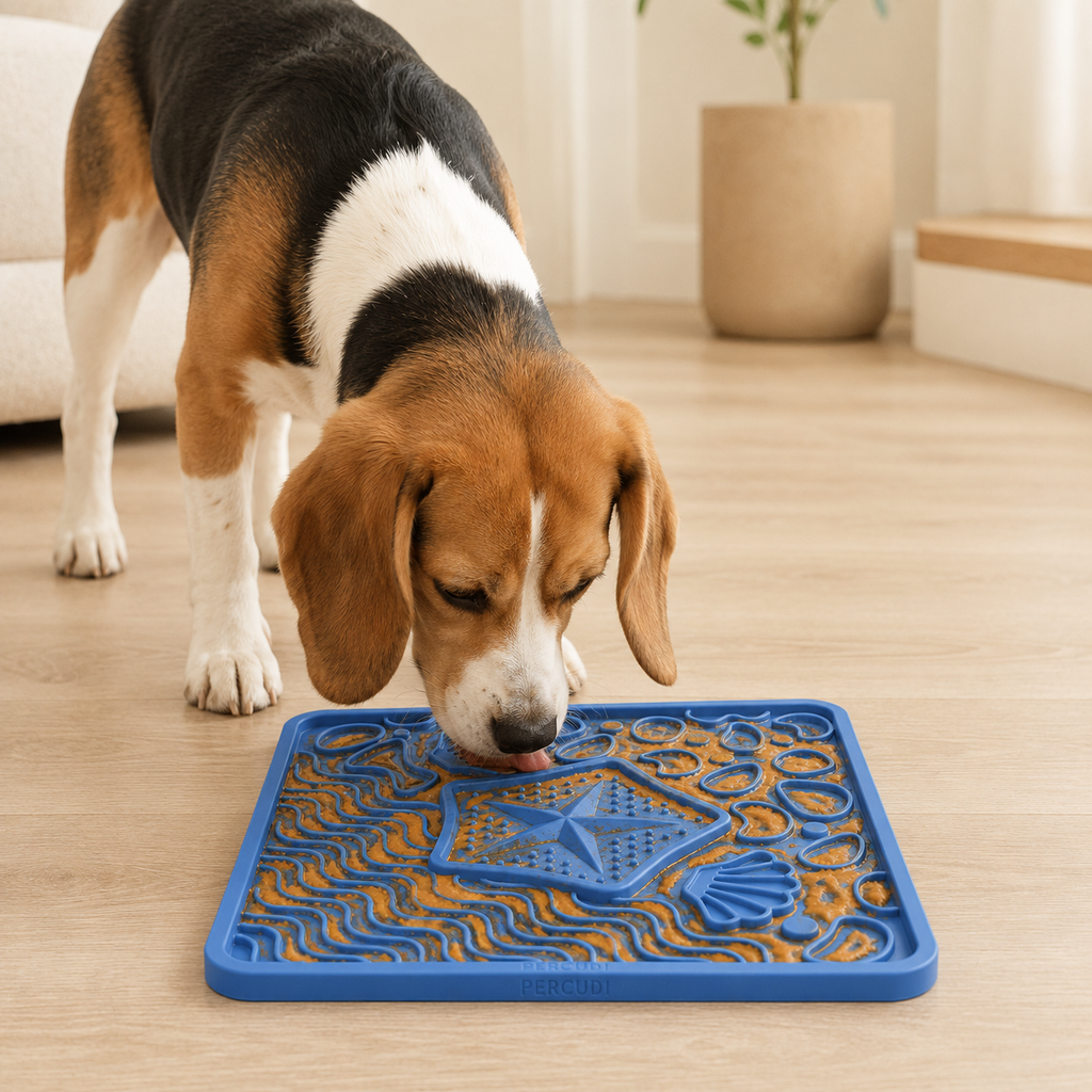 Gray PERCUDI ocean maze silicone lick mat for dogs